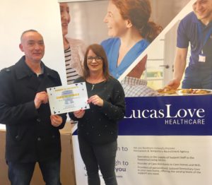 Lucas Love Member of the Month for January 2020 Chris McDonald with Cherith Coulter, Lucas Love Associates Coordinator