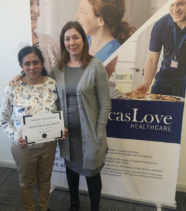 Reena Mathew, Lucas Love Healthcare Nurse and Nicola McLean, Nurse Manager Lucas Love Healthcare.